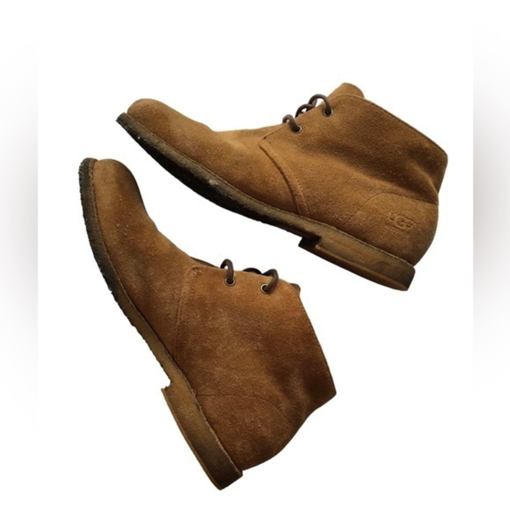 UGG Leighton Mens Size 10 Waterproof‎ Leather Chuka Desert Boot Chestnut 1017769